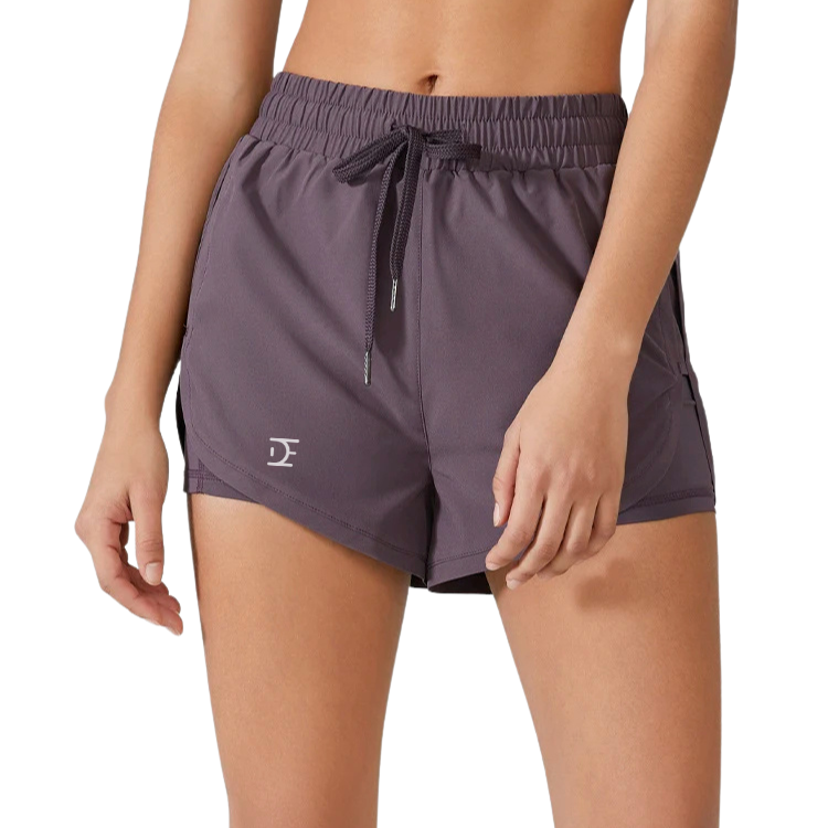 Short Esportivo Feminino Dupla Camada Com Bolso - RUNFLEX™